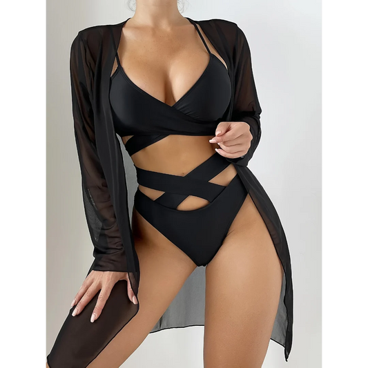 Zephyria - 3-teilige Bikini-Sets mit V-Ausschnitt