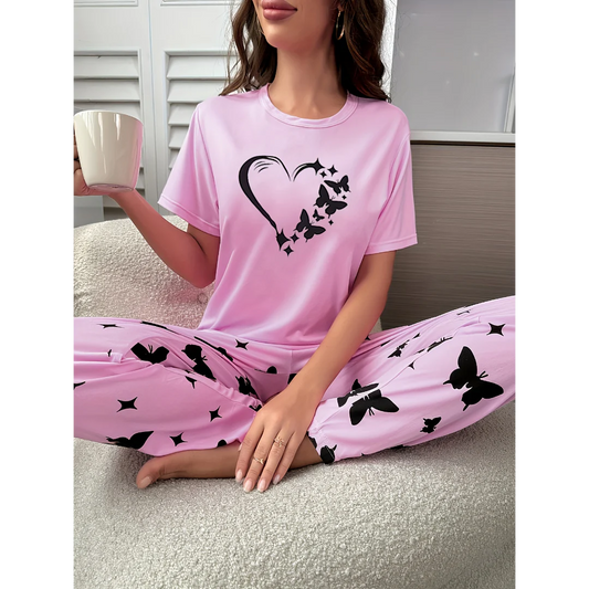 Aeris - Pyjama-Set mit Herz und Schmetterling
