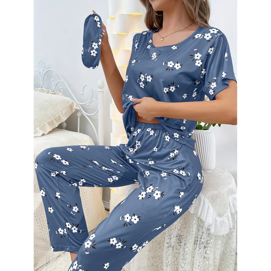 Lysandra - Lässiger Pyjama mit Blumendruck